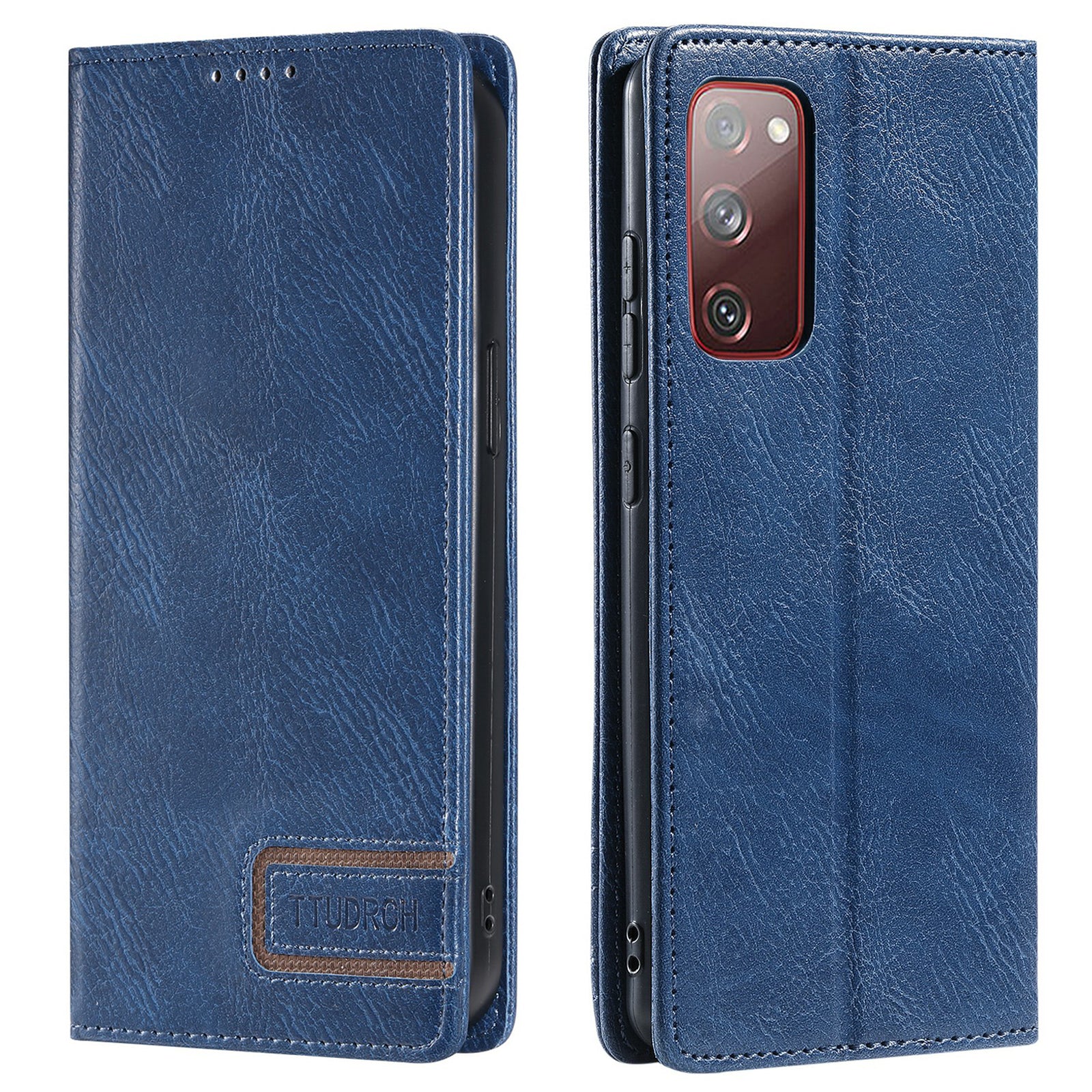 TTUDRCH Style 007 Leather Case for Samsung Galaxy S20 FE / S20 FE 5G / S20 FE 2022 / S20 Lite RFID Blocking Stand Wallet Cover - Blue TTUDRCH Style 007 Leather Case for Samsung Galaxy S20 FE / S20 FE 5G / S20 FE 2022 / S20 Lite RFID Blocking Stand Wallet Cover - Blue